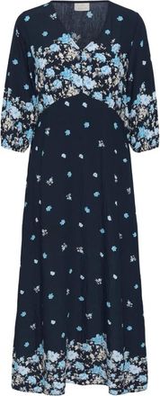 Kaffe KCrosa Midi Jurk - Dames - Casual kleedjes - Blauw - XL - Kleedjes
