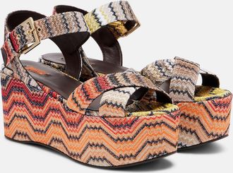 Missoni Julia Zigzag lam&eacute; platform sandals