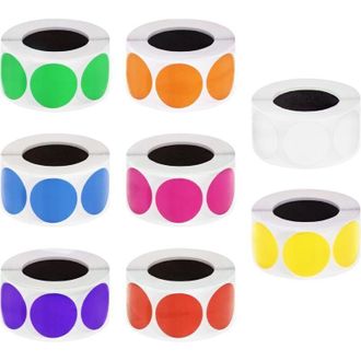 OEM Paquete De 4000 Pegatinas Redondas De Colores, 8 Rollos, Etiquetas Redondas De Codificaci&oacute;n Removibles Para Organizaci&oacute;n De Inventario Y Archivo De Do