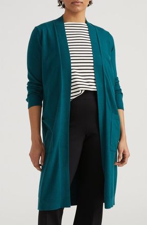 Universal Standard Long Open Front Cardigan in Scarab at Nordstrom, Size Xl