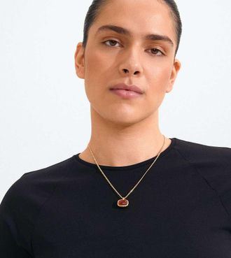 Pilgrim Now collana placcata oro-Rosso