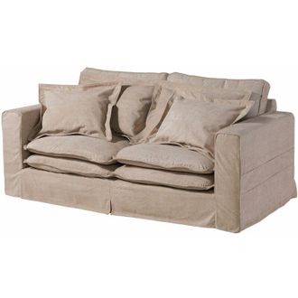Massivmoebel24 Kingston Divano 2 posti - stoffa / beige 196x108x76