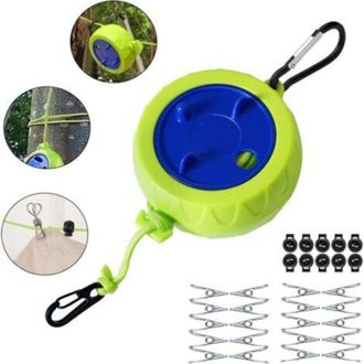 OEM Juego De Tendedero Crezuo, Antienredos, Extensible, Para Secar Ropa, Ba&ntilde;o, Camping Al Aire Libre - Crezuo