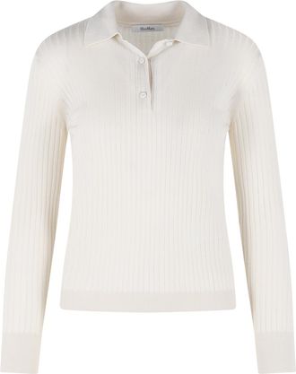 Max Mara Gitano Elfenbeinfarbener Kaschmir- und Seidenpullover