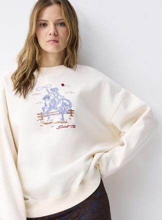 Twik Womens Oversized destination fleece sweatshirt