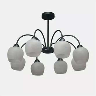 Trade Shop Trade Shop - Copy Of Lampadario Moderno A 8 Bracci Coppe In Vetro Lampada A Sospensione Luci E27 00859