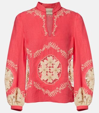 Valentino Embroidered linen shirt