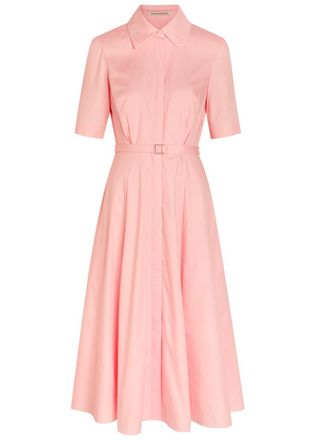 Emilia Wickstead Ruble Belted Cotton Midi Shirt Dress - Light Pink - 10 (UK10 / S)