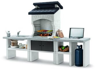 Habitat et Jardin Cucina Da Esterno Palazzetti bilbao In Cemento 270x70x186 Cm