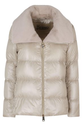 Herno Chantilly Quilted Faux Fur Lapel Down Jacket