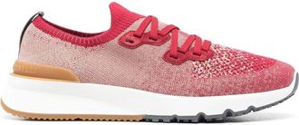 Brunello Cucinelli speckled low-top sneakers - men - Fabric/Fabric/Calf Leather/Rubber/Calf Leather - 39 - Red