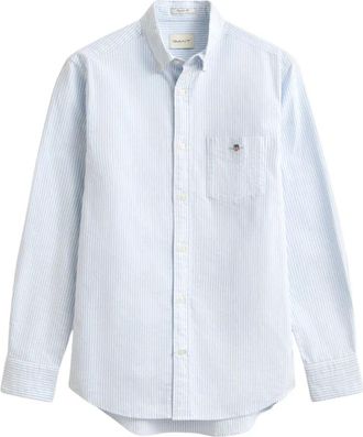 GANT Oxford Shirt - Heren - Casual Overhemden - Blauw - M - Katoen - Overhemden