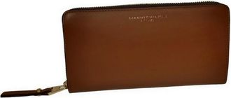 Gianni Chiarini Bruine leren portemonnee met rits - Dames - Portefeuilles - Bruin - ONE Size - Leer - Accessoires