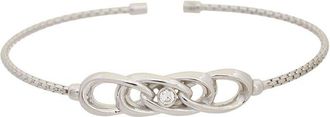 Meshmerise 18K Plated 0.03 Ct. Tw. Diamond Bangle Bracelet