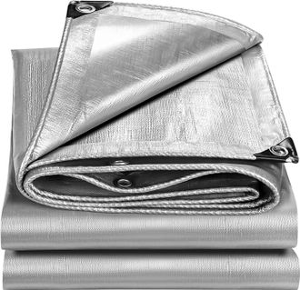 OEM Lona Impermeable - 3 X 3 M - 400 G/m2 - Ojales Met&aacute;licos - Reversible Negro Plata