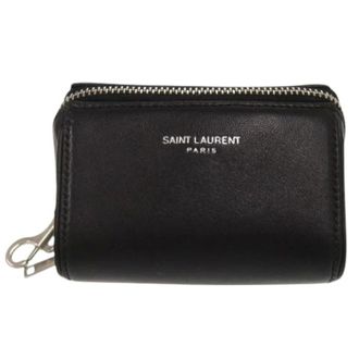 Saint Laurent Pre-owned Leather Pouch - Dames - Pre-owned - Zwart - Maat: ONE Size Leer