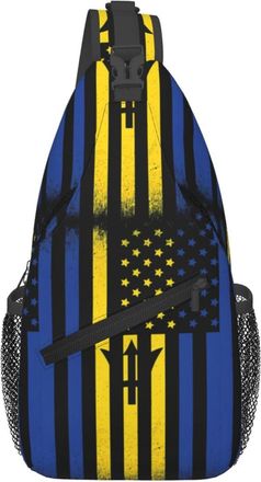 Generic Barbadian American Flag Sling Bag Trendy Cross Body Bag Anti Theft Backpack For Outdoors Men Shopping