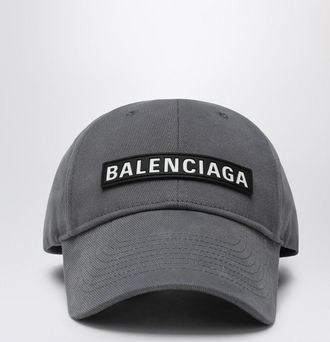 Balenciaga Grey cotton Patch baseball cap