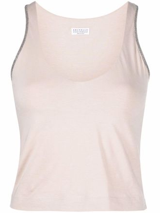 Brunello Cucinelli Tanktop met afwerking - Beige