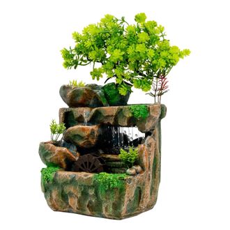 OEM Fuente De Mesa, Cascada Iluminada Con Led, Decoraci&oacute;n Decorativa De Interiores, Verde