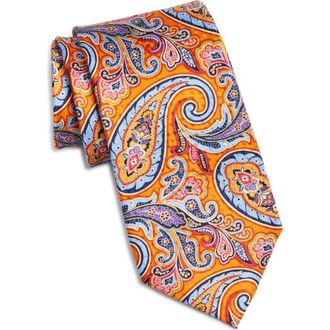 Nordstrom Paisley Silk Tie in Orange at Nordstrom