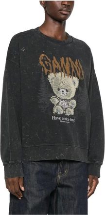 Ganni Dames, Sweatshirts & Hoodies, Zwart, Maat: XS Katoen