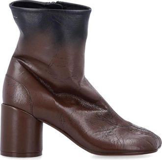 Maison Margiela Anatomic Block-Heel Boots - Dames - Laarzen met Hak - Bruin - 37 EU - Leer - Schoenen