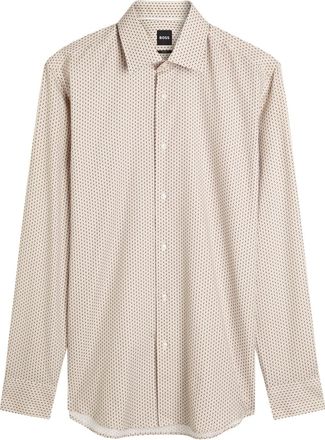 BOSS Boss Hank Patterned Cotton Shirt - Beige - L