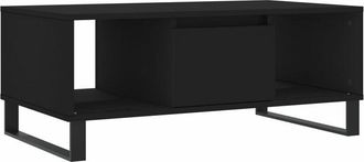 vidaXL Mesa de centro madera contrachapada negro 90x50x36,5 cm Vidaxl