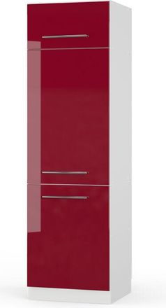 Vicco Armario Para Frigor&iacute;fico Empotrado Fame-line, Rojo Burdeos Alto Brillo, 60 Cm
