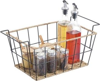 MSV Cesta De Almacenamiento Cuerda De Acero Y Papel M Wapi Negro Mate Msv