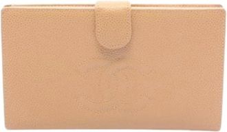 Chanel Pre-owned Wallets, female, Beige, Size: ONE SIZE Pre-owned Long wallet (bi-fold)