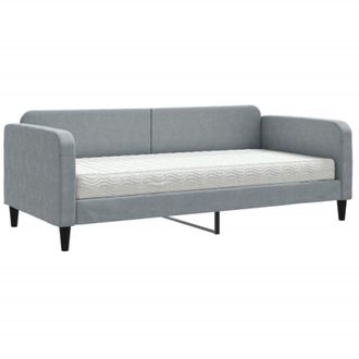 vidaXL Vidaxl - Sof&aacute; Cama Con Colch&oacute;n Tela Gris Claro 90x190 Cm