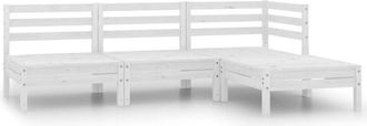 vidaXL Conjunto de muebles de jardín 4 pzas madera maciza pino blanco Vidaxl