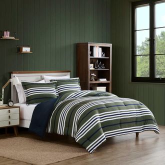 Nautica Uphaul Stripe Green Twin/Twin Xl Comforter Set