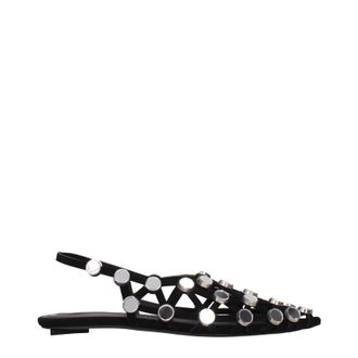 The Attico Das Attico Ballerine Grid Damens Wildleder Schwarz