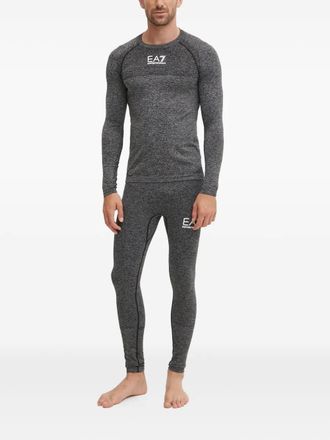 Emporio Armani logo base layer set - men - Polyamide/Elastane/Polyester - S - Grey
