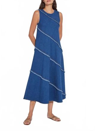 Lyss&eacute; Mirabella Fringed Midi Denim Dress In Mid Wash