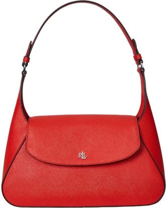 Ralph Lauren Schylar Medium Schoudertas - Dames - Tassen - Rood - Maat: ONE Size Zijde