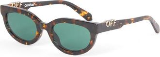 Off-white Sparks Zonnebril in Havana/Groen - unisex - Zonnebrillen - Bruin - ONE Size - Accessoires