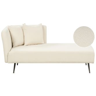 Beliani Beliani - Chaise Longue Estilo Moderno Izquierdo Con Cojines Patas De Metal Div&aacute;n Blanco Riom