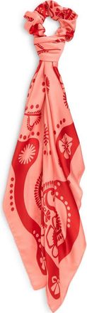 Treasure & Bond Paisley Print Scrunchie Scarf in Peach Combo at Nordstrom