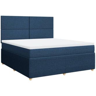 vidaXL Vidaxl - Cama Box Spring Con Colch&oacute;n Tela Azul 180x200 Cm