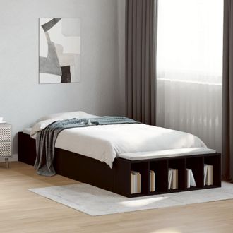 vidaXL Estructura De Cama Madera De Ingenier&iacute;a Negra 100x200 Cm Vidaxl