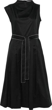 PESERICO Abito midi con cintura - Nero