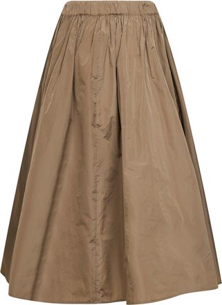 Max Mara Womens Midi Taffeta Skirt Beige Polyester