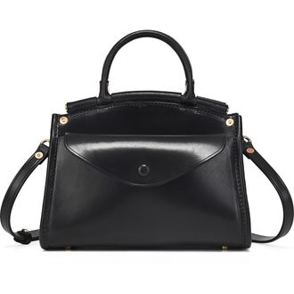 OLD TREND Laurel Genuine Leather Vintage Structured Satchel in Black at Nordstrom