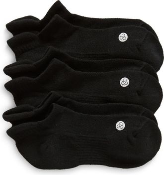 Zella 3-Pack Tab Ankle Socks in Black at Nordstrom, Size 6-8.5