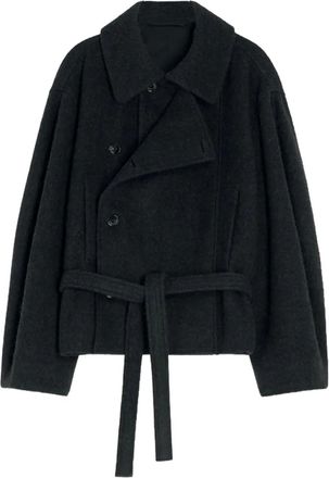 Christophe Lemaire belted double-breasted coat - Nero