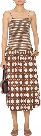 Misa Roxie Midi Dress In Choco Rattan Pop Mix